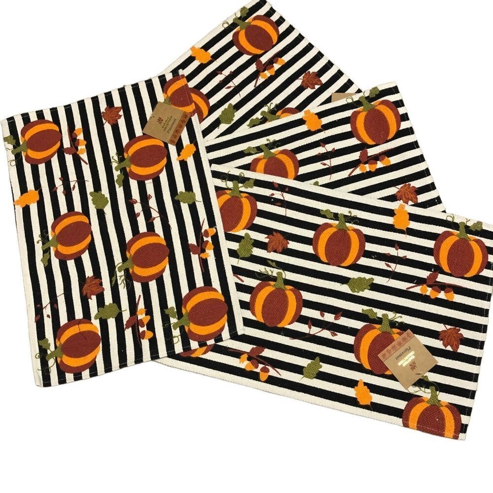 HARVEST COLLECTION SET OF 4  FALL‎ PRINTED PLACE MAT 13X19 NEW WITH TAG